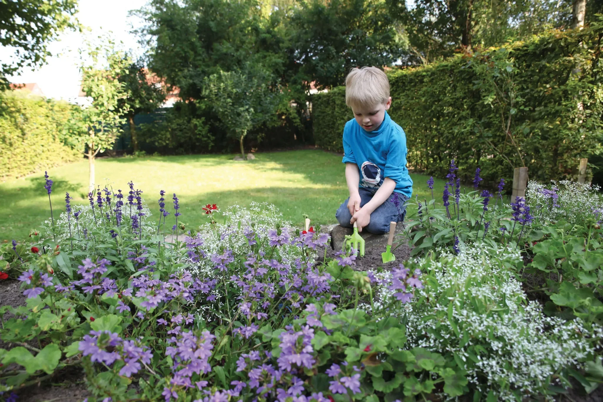 Kinder-Gartenwerkzeug 3er-Set – Schaufeln & Rechen, grün